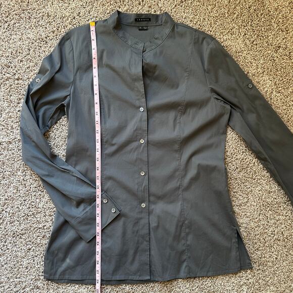 Theory Bundle of 2 Shirts, Cotton Blend, Grey/Tan Button Ups, Large - Picture 6 of 12